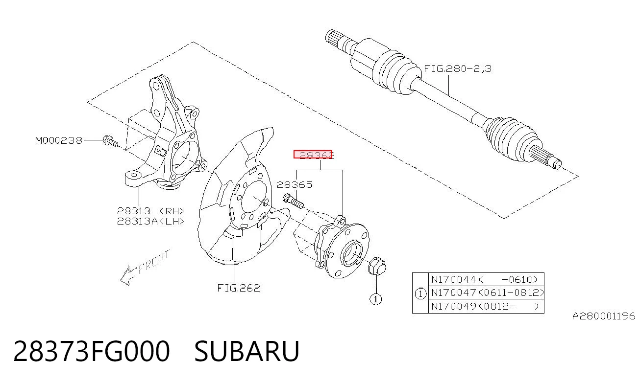 28373FG000 Subaru Cubo dianteiro