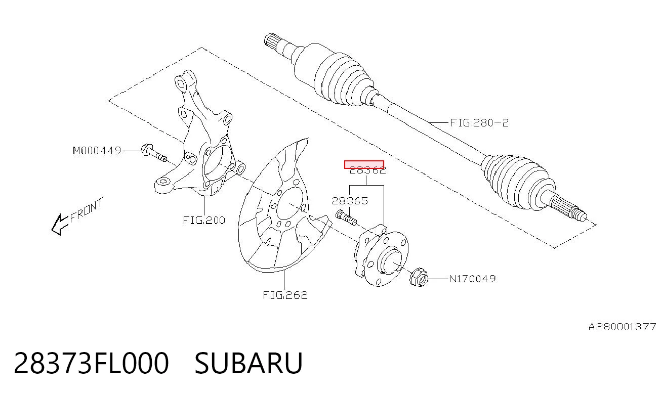 28373FL000 Subaru Cubo dianteiro