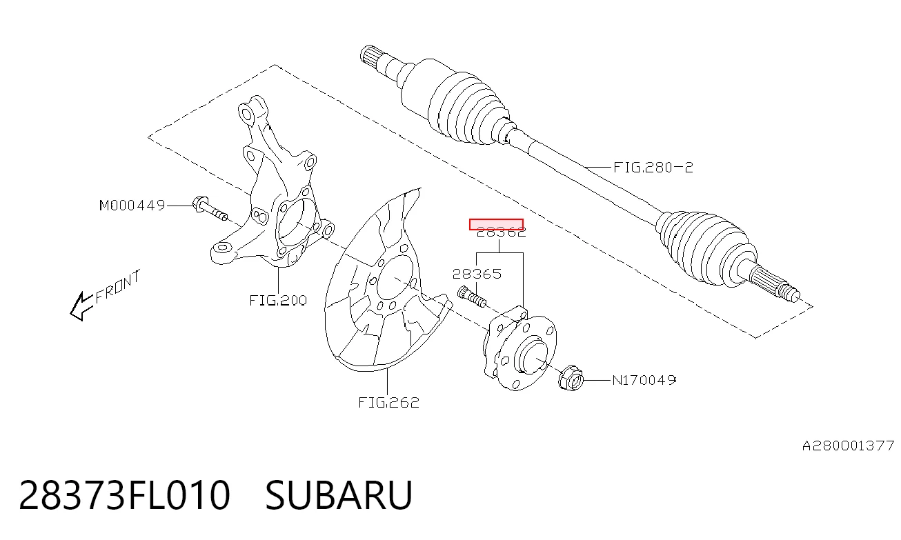 28373FL010 Subaru Cubo dianteiro