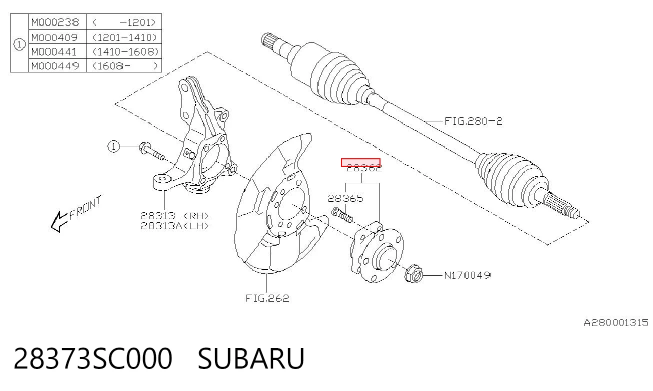 28373SC000 Subaru Cubo dianteiro