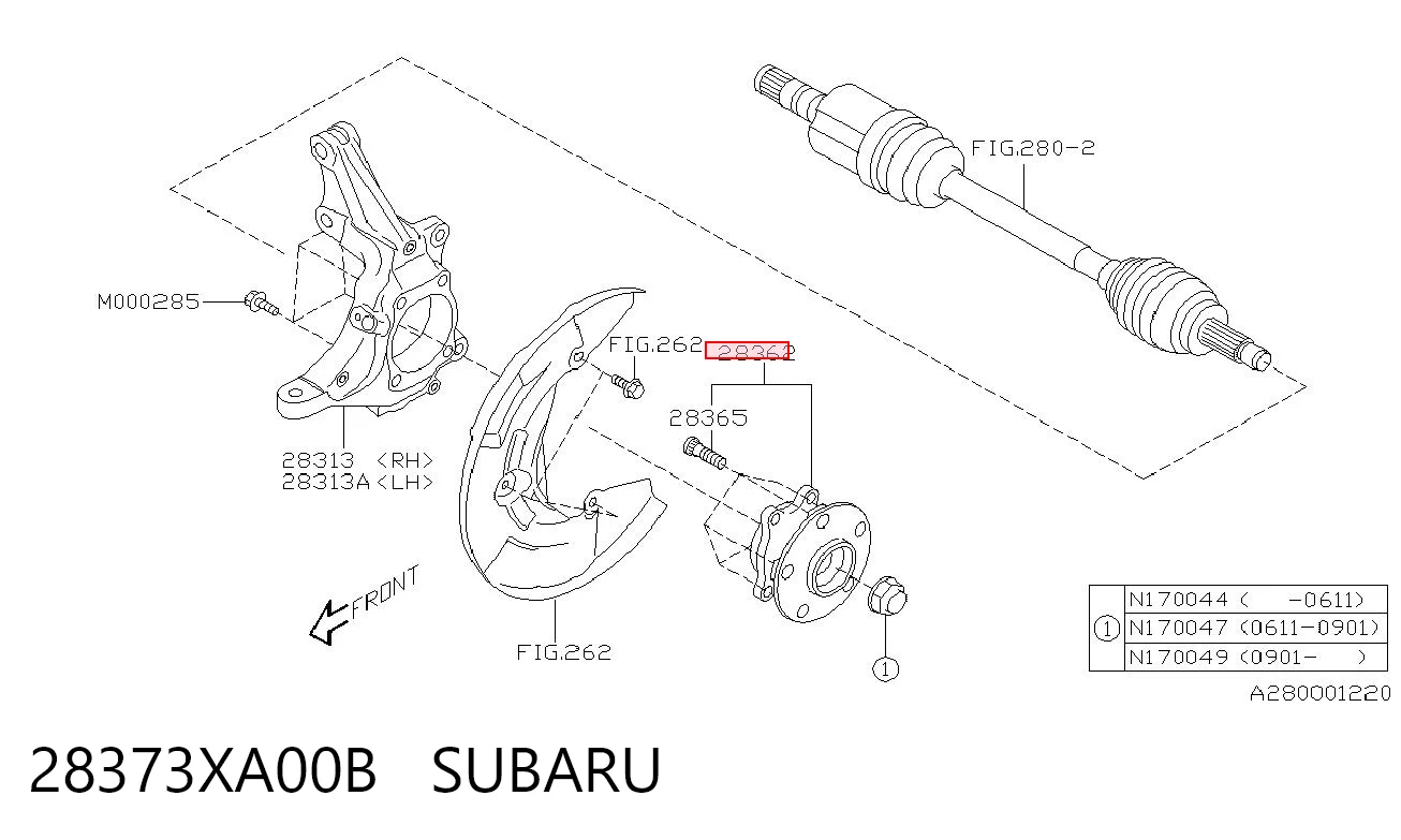 28373XA00B Subaru Cubo dianteiro