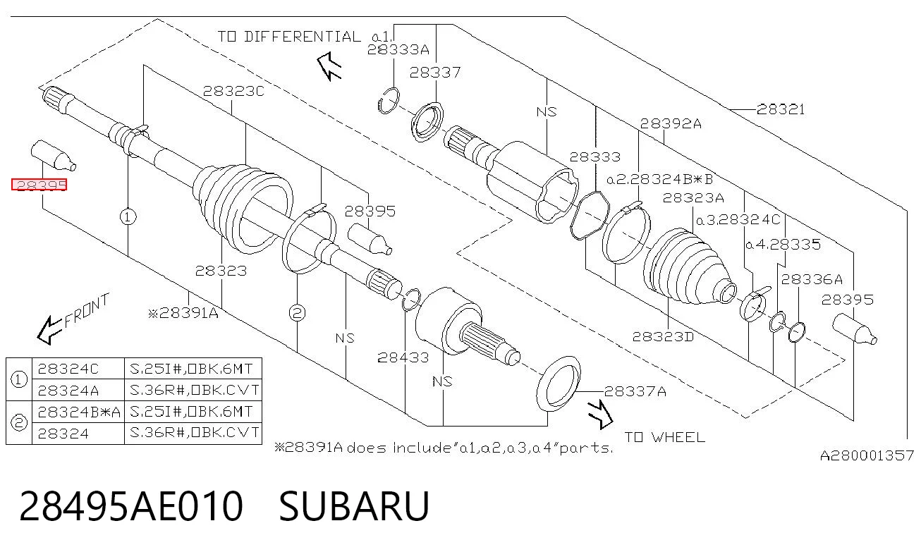 28495AE010 Subaru Lubrificante para os rolamentos e juntas homocinéticas