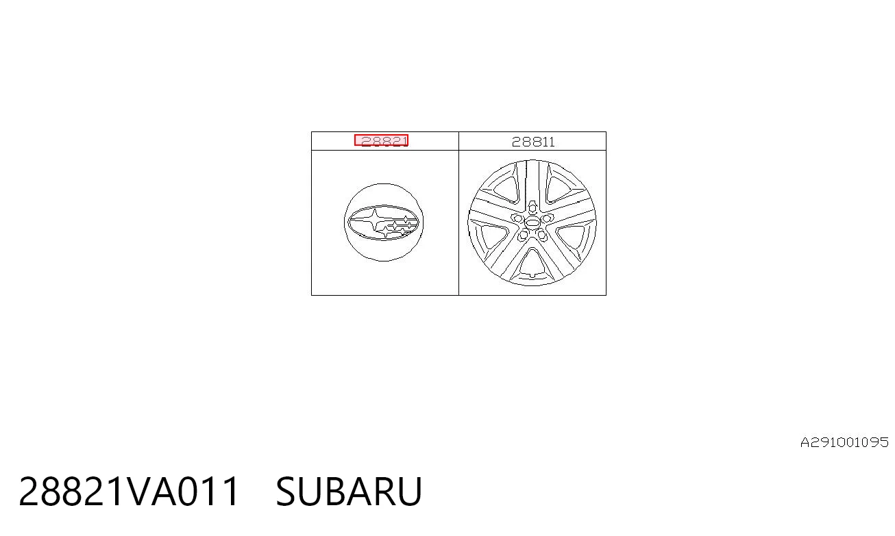 28821VA011 Subaru Coberta de disco de roda