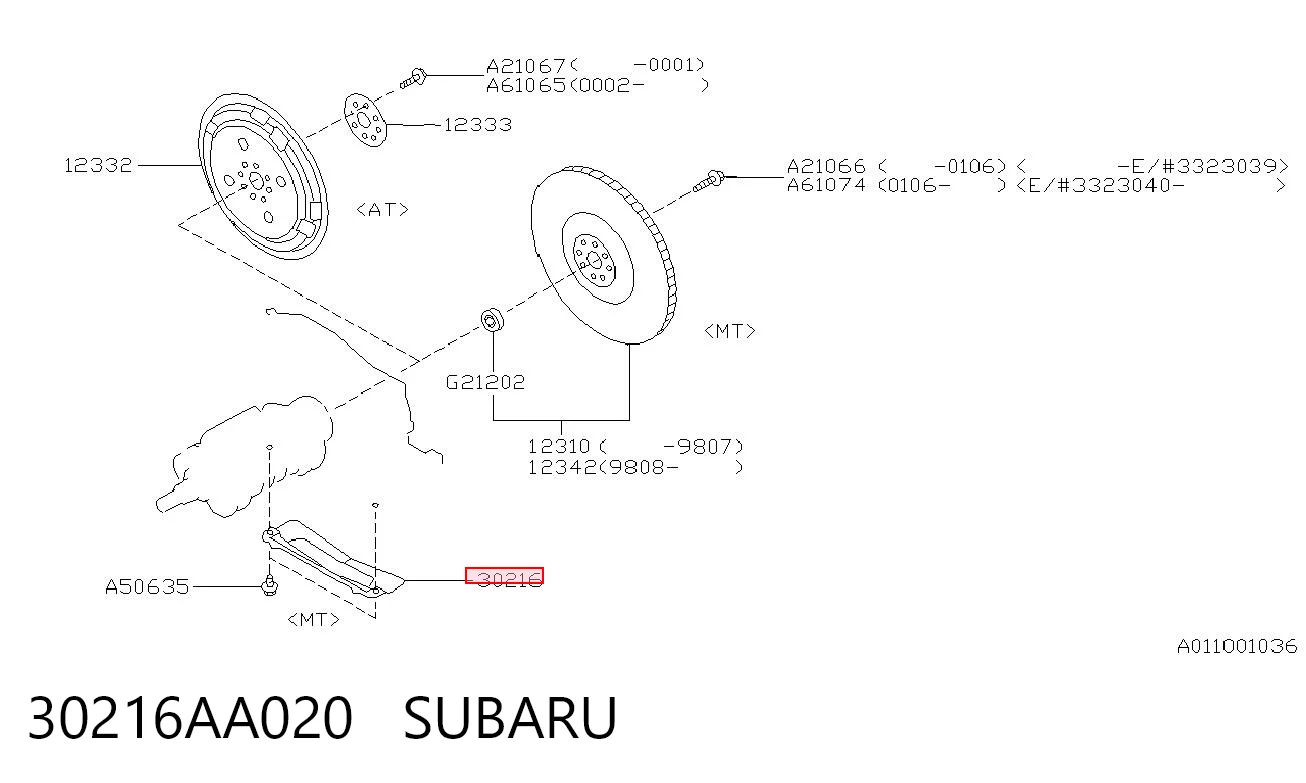 30216AA020 Subaru 