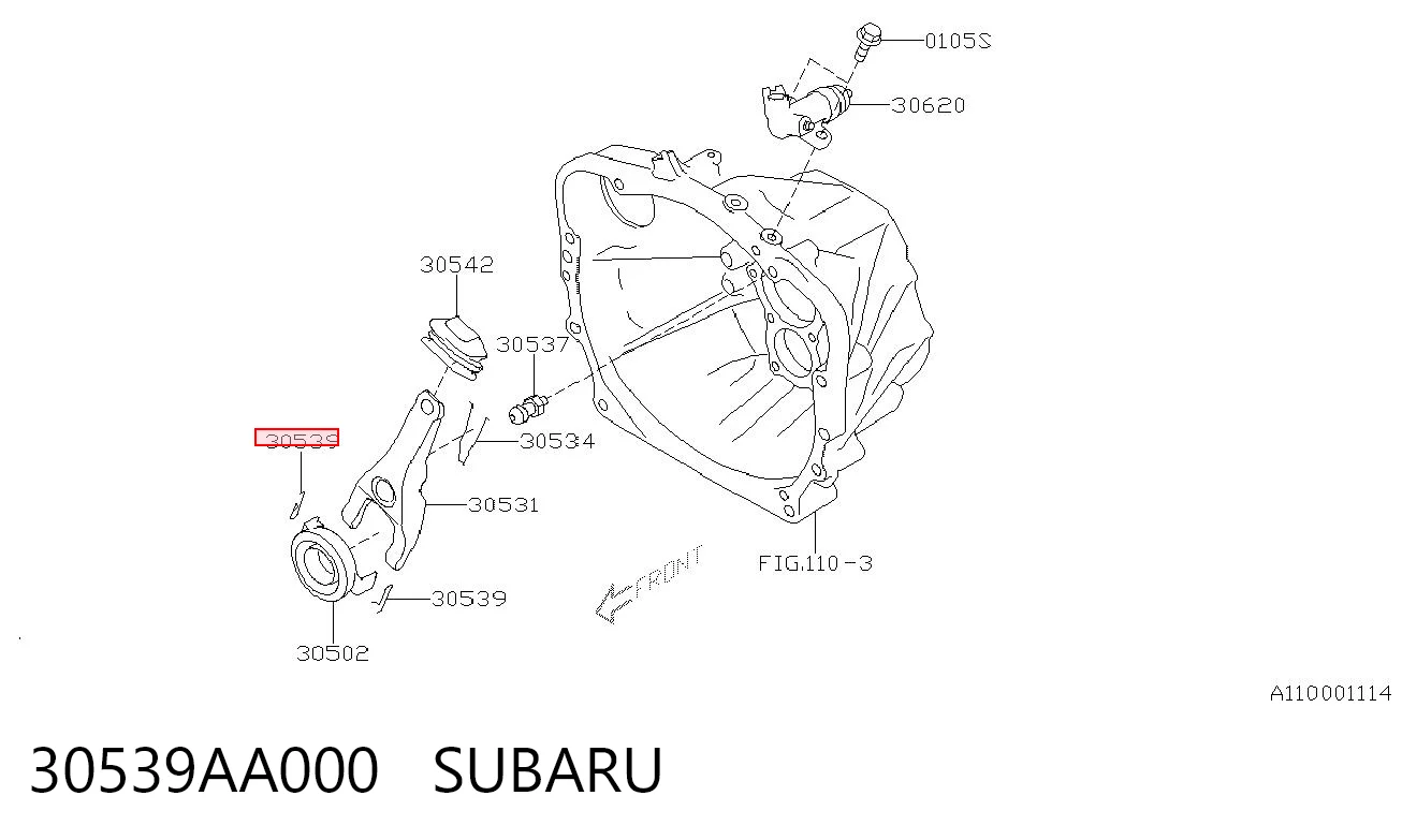 30539AA000 Subaru Guia do rolamento de desengate de embraiagem