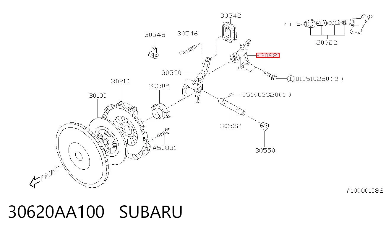 30620AA100 Subaru Cilindro de trabalho de embraiagem