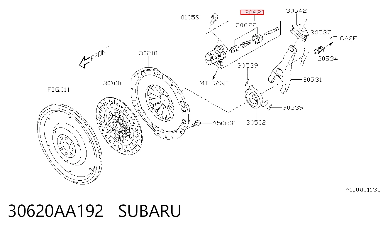 30620AA192 Subaru Cilindro de trabalho de embraiagem