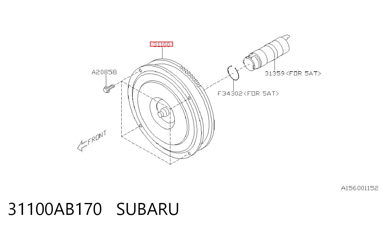 31100AB170 Subaru Conversor de binário da Caixa Automática de Mudança