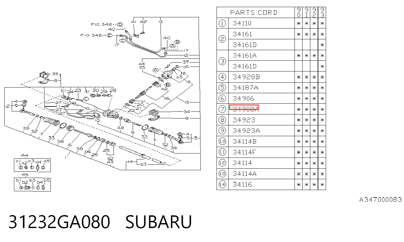 Compre Bota de proteção do mecanismo de direção (de cremalheira) Subaru Legacy 1