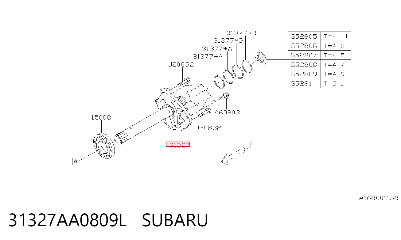 31327AA0809L Subaru