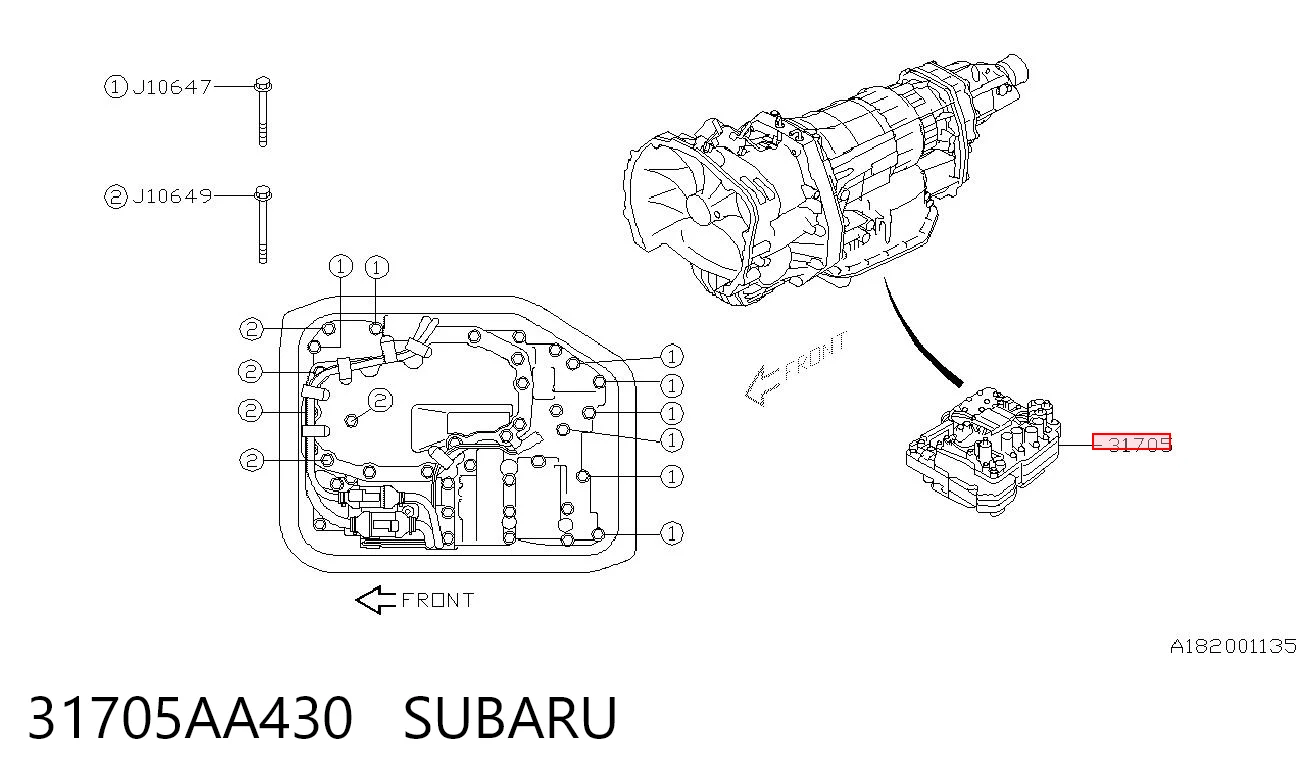 31705AA430 Subaru Unidade hidráulica da Caixa Automática de Mudança