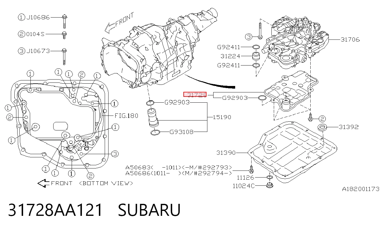 31728AA121 Subaru Filtro da Caixa Automática de Mudança