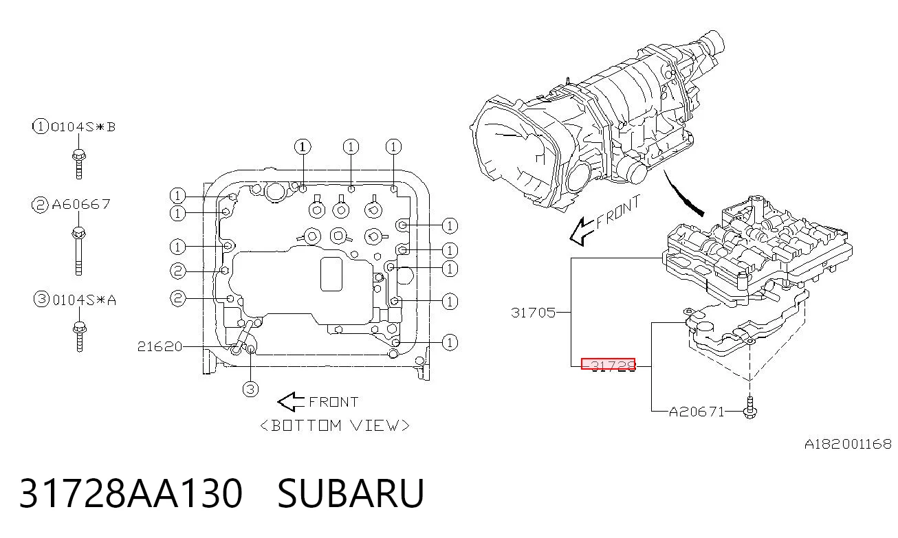 31728AA130 Subaru Filtro da Caixa Automática de Mudança
