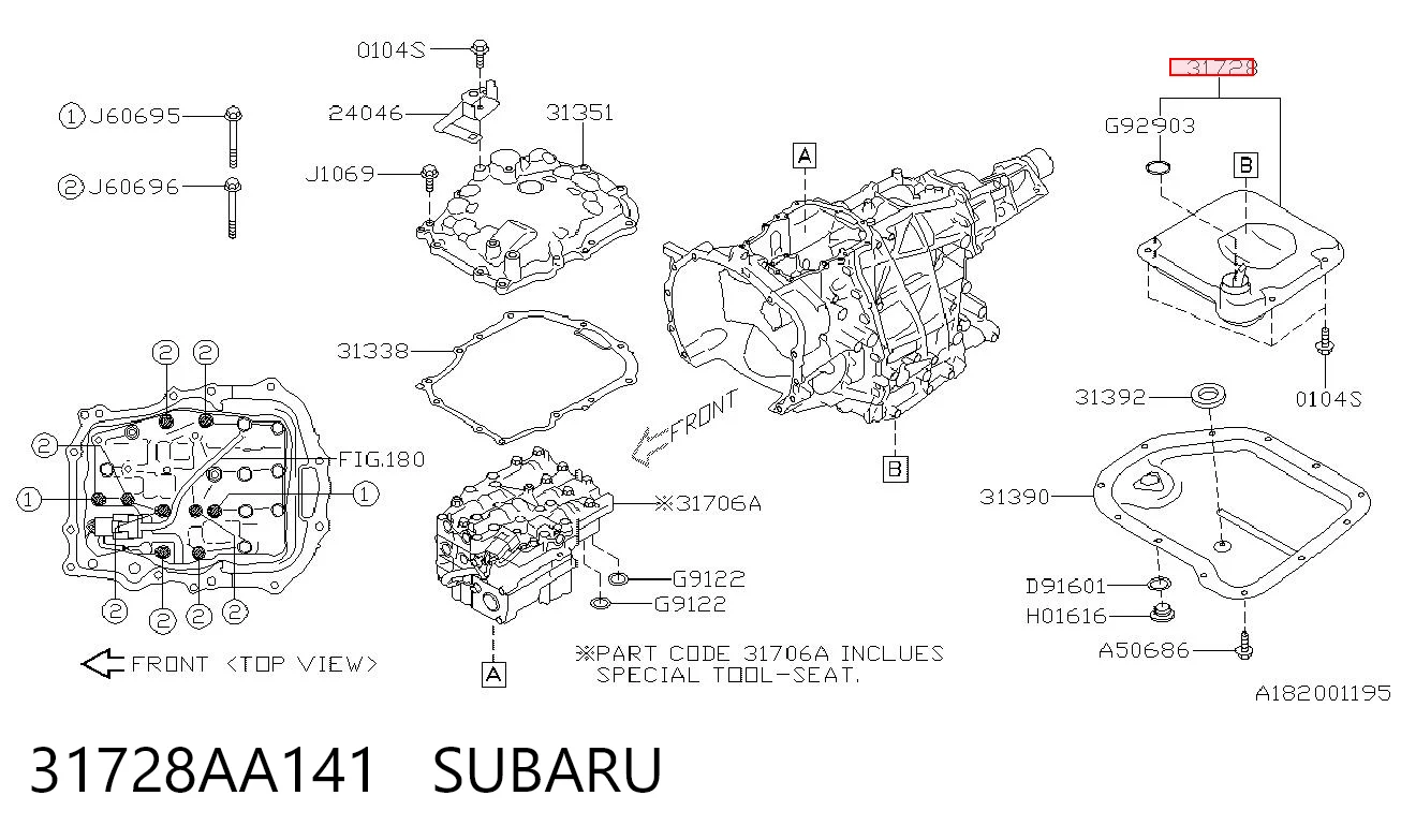 31728AA141 Subaru Filtro da Caixa Automática de Mudança