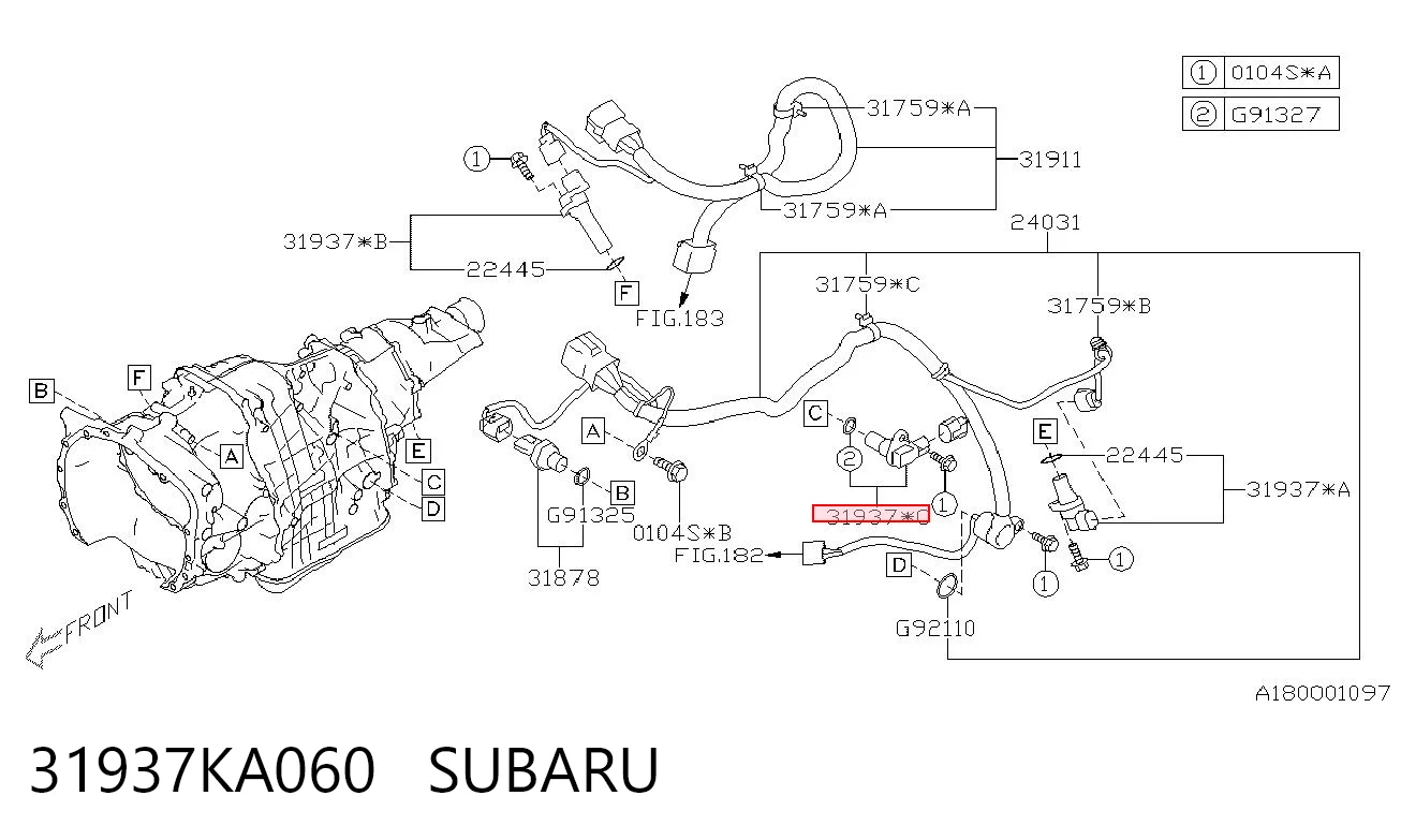 31937KA060 Subaru Sensor de velocidade