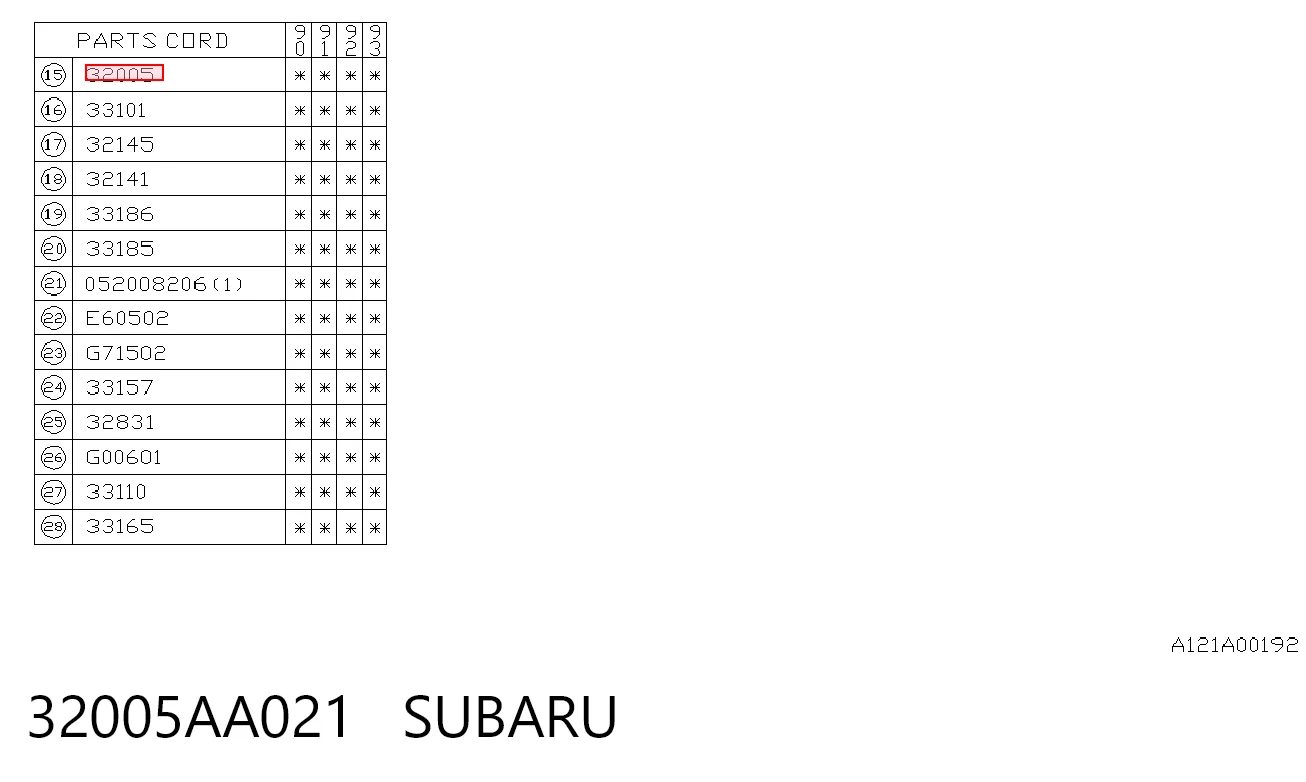 32005AA021 Subaru