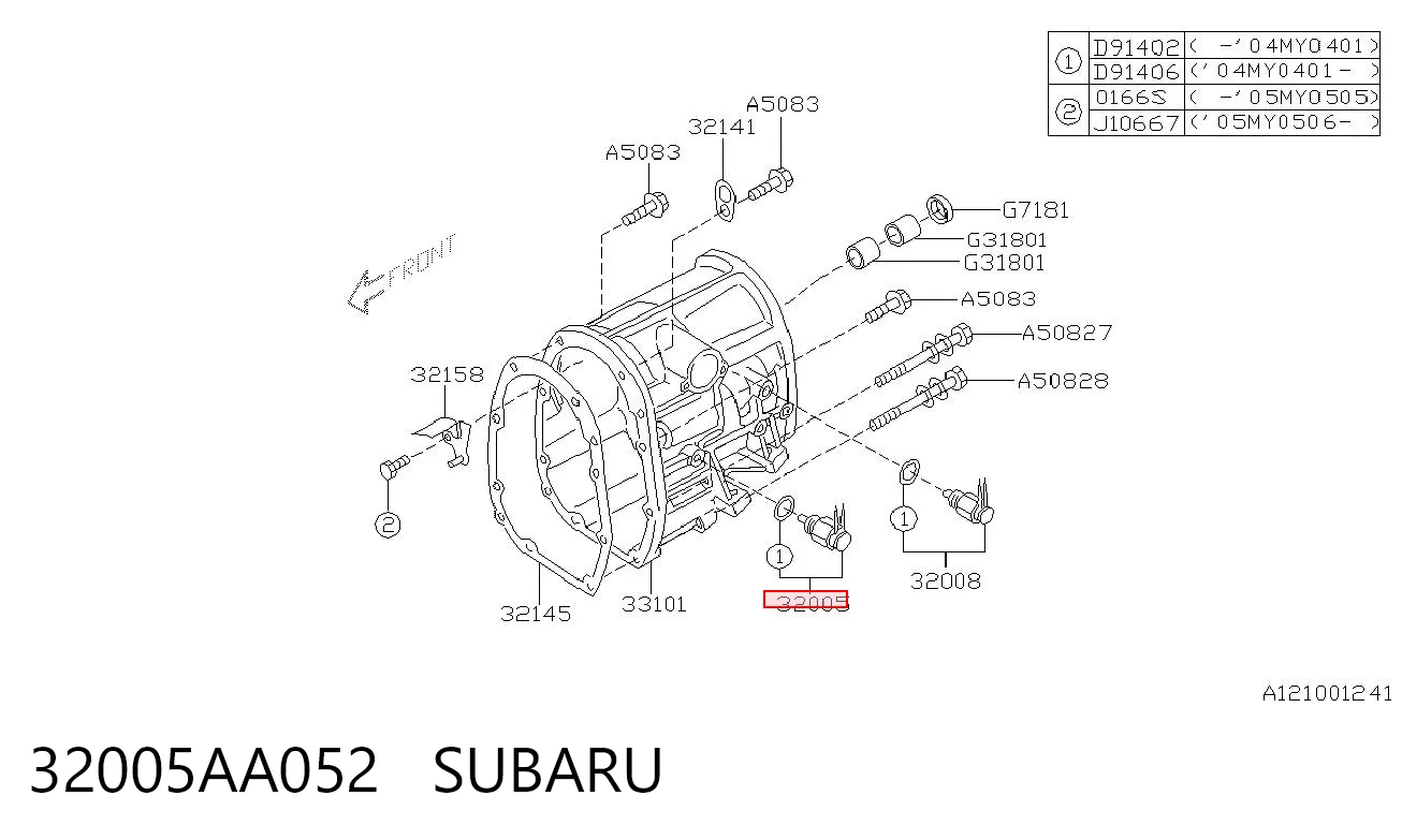 32005AA052 Subaru Sensor de ativação das luzes de marcha à ré