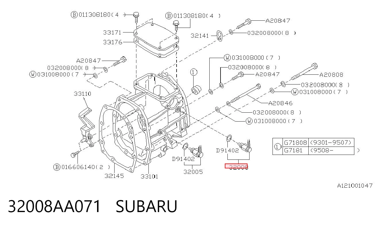32008AA071 Subaru Sensor de ativação das luzes de marcha à ré