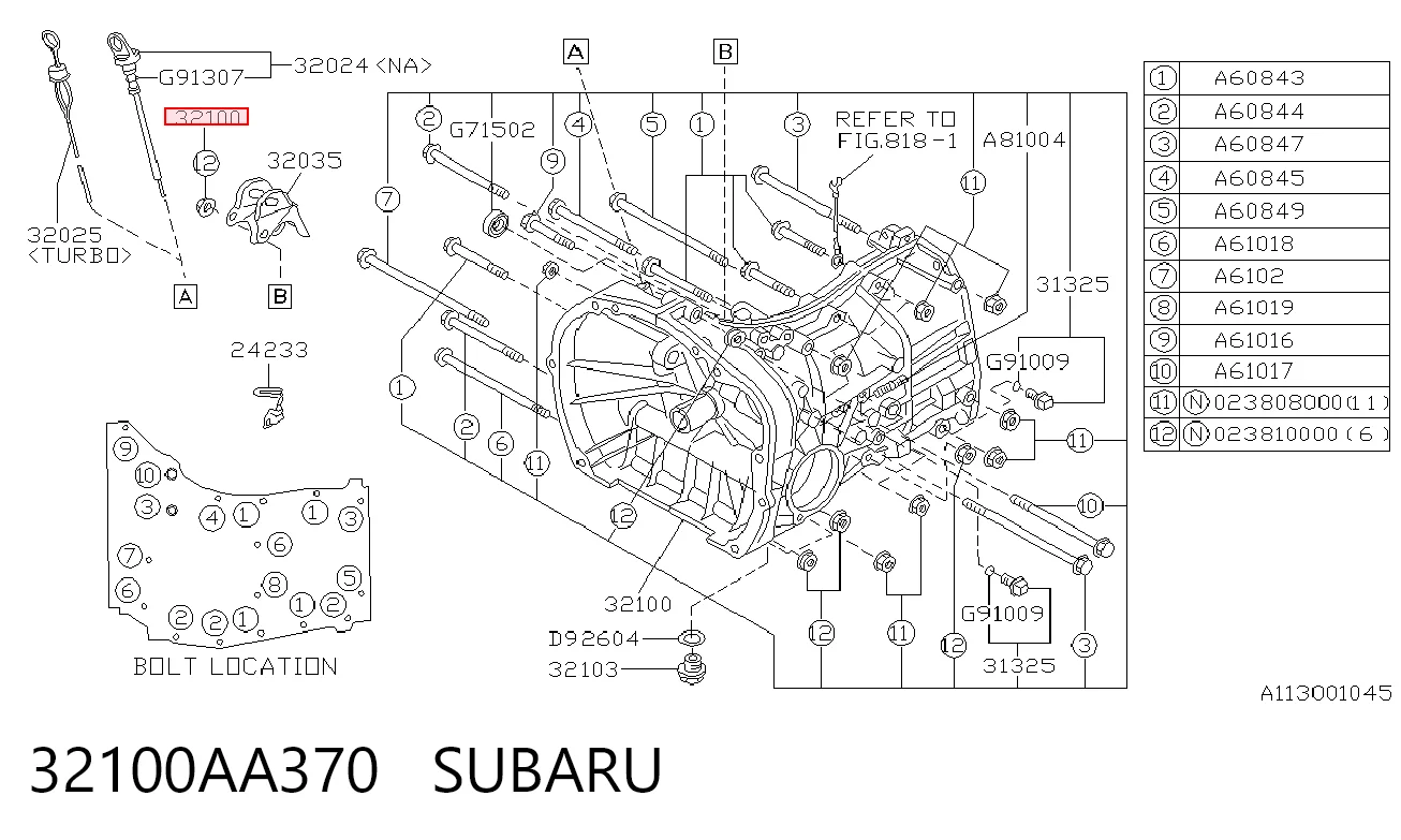 32100AA370 Subaru
