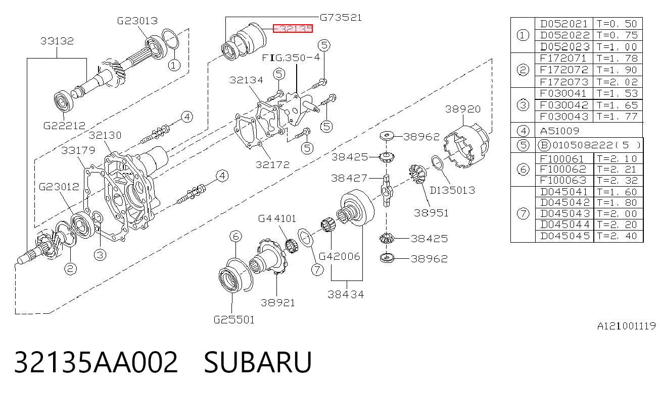 32135AA002 Subaru 