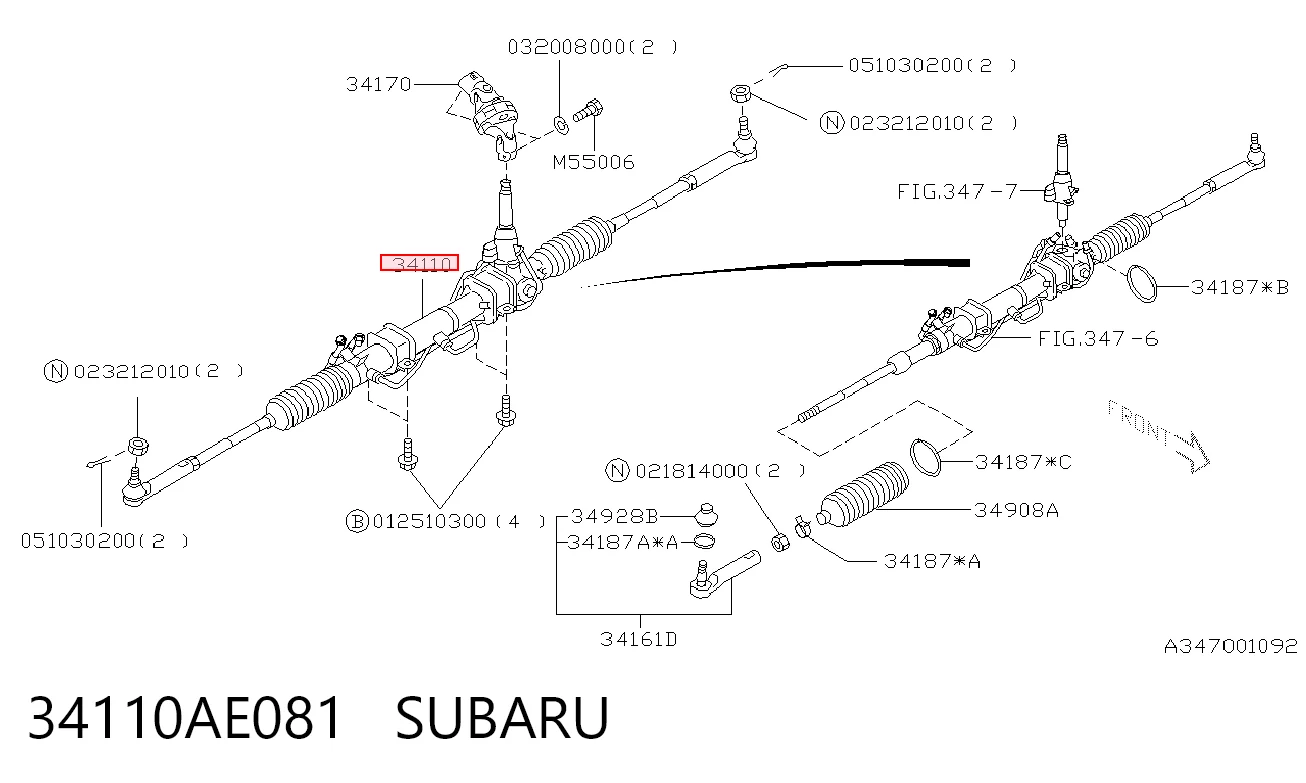  Cremalheira da direção Subaru Outback II carrinha (B12, BE, BH) (1998 - 2003) II