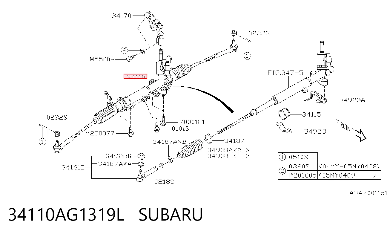  Cremalheira da direção Subaru Impreza III hatchback (GH) (2007 - 2011) III