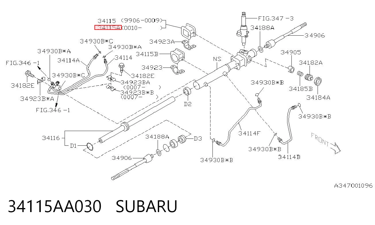34115AA030 Subaru Bucha de fixação esquerda da cremalheira da direção