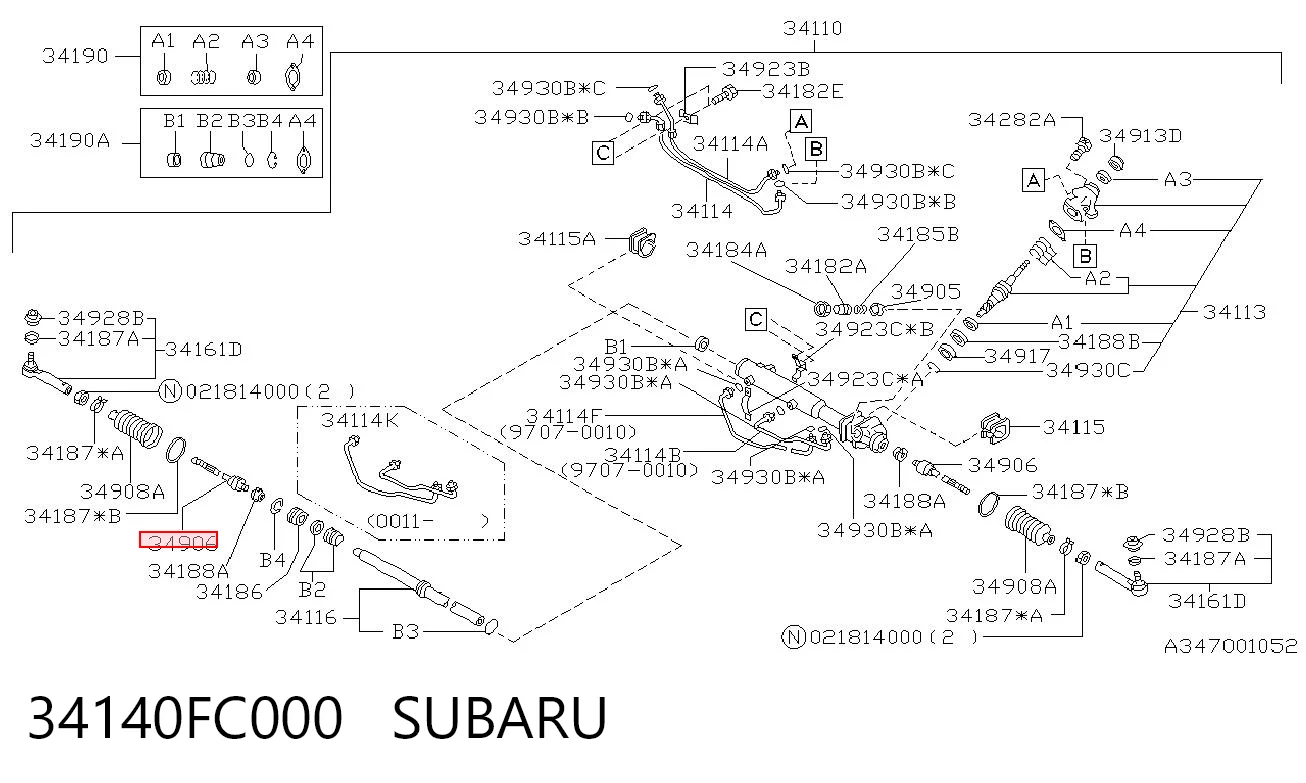34140FC000 Subaru Tração de direção