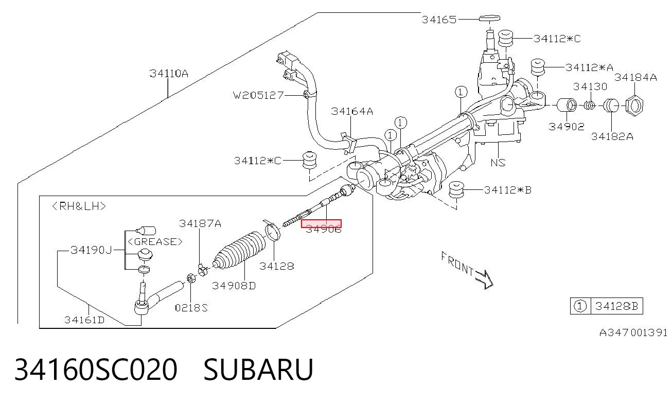 34160SC020 Subaru Tração de direção