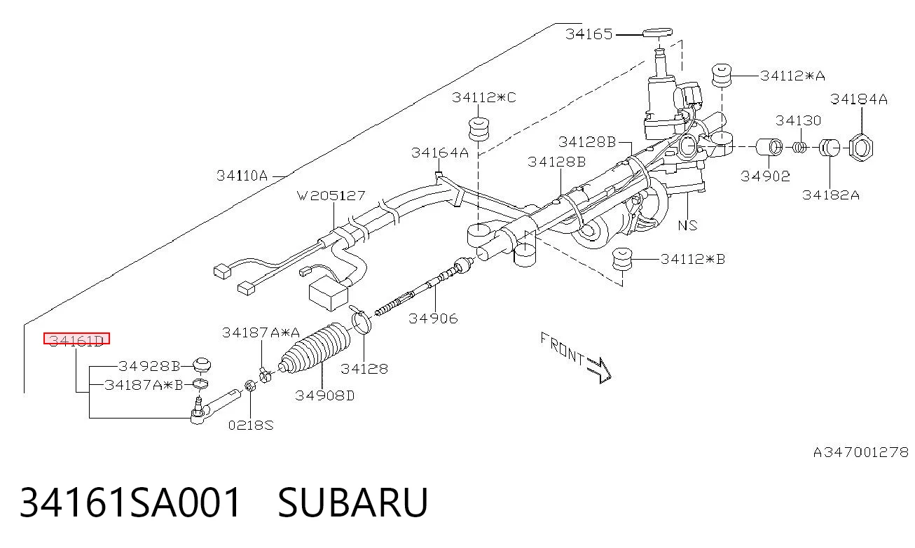 34161SA001 Subaru Ponta externa da barra de direção