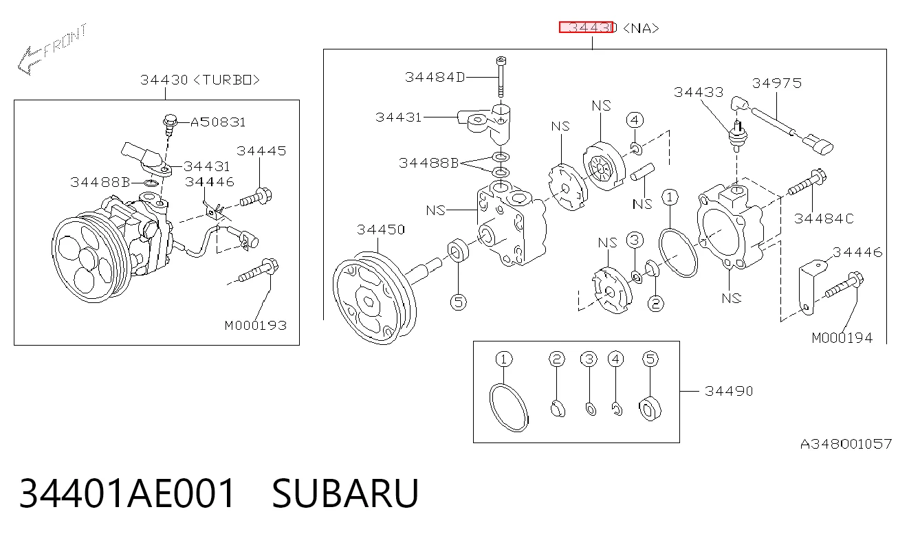 34401AE001 Subaru Bomba da Direção hidrâulica assistida
