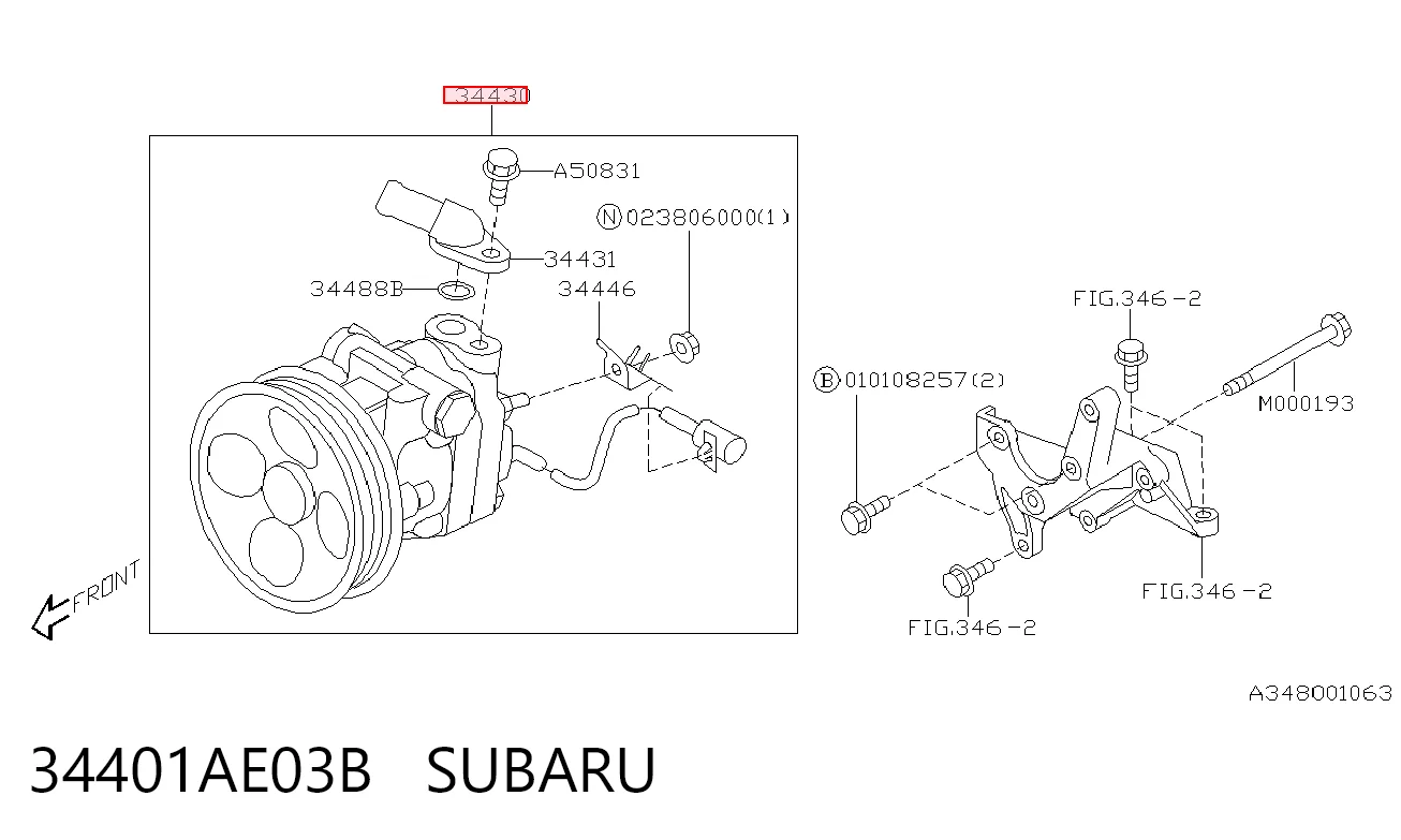 34401AE03B Subaru Bomba da Direção hidrâulica assistida
