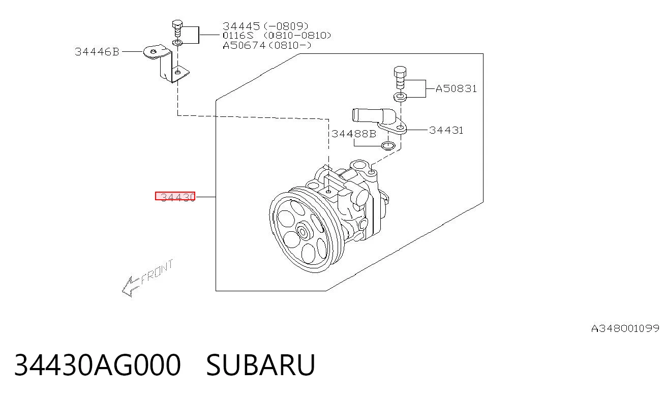 34430AG000 Subaru Bomba da Direção hidrâulica assistida
