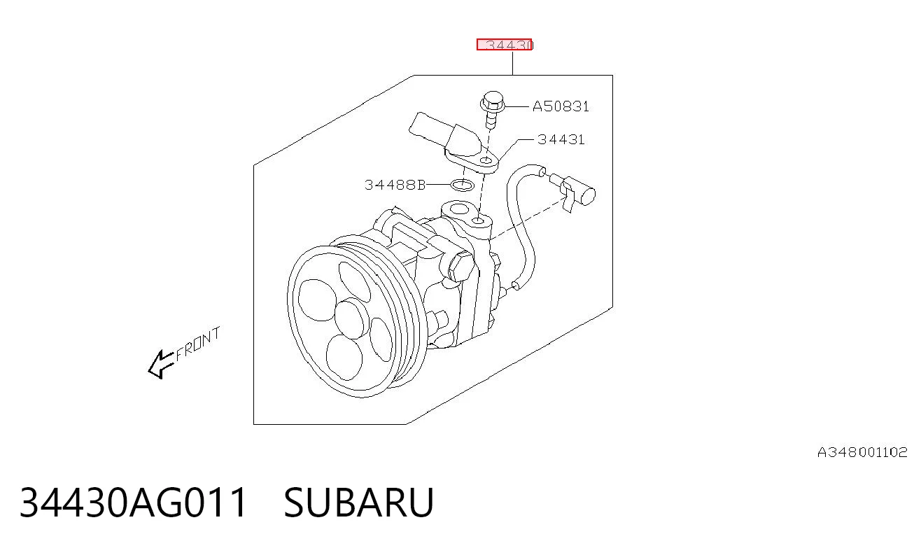 34430AG011 Subaru Bomba da Direção hidrâulica assistida