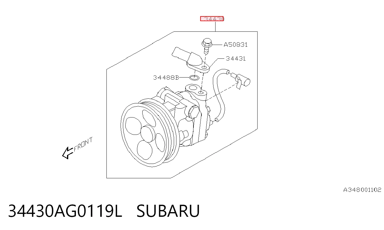 34430AG0119L Subaru Bomba da Direção hidrâulica assistida