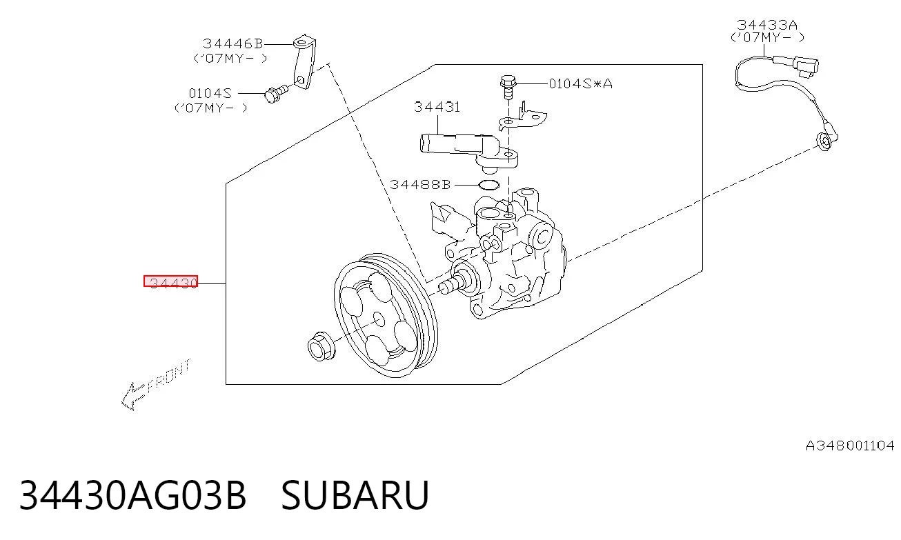 34430AG03B Subaru Bomba da Direção hidrâulica assistida