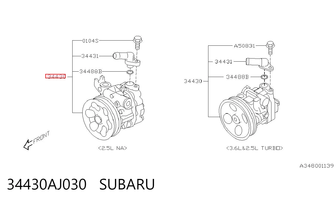 34430AJ030 Subaru Bomba da Direção hidrâulica assistida