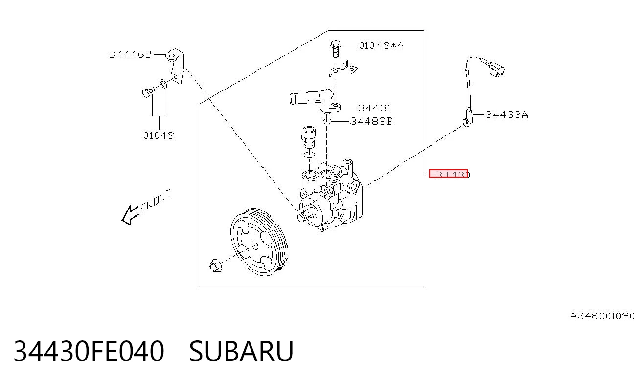 34430FE040 Subaru Bomba da Direção hidrâulica assistida