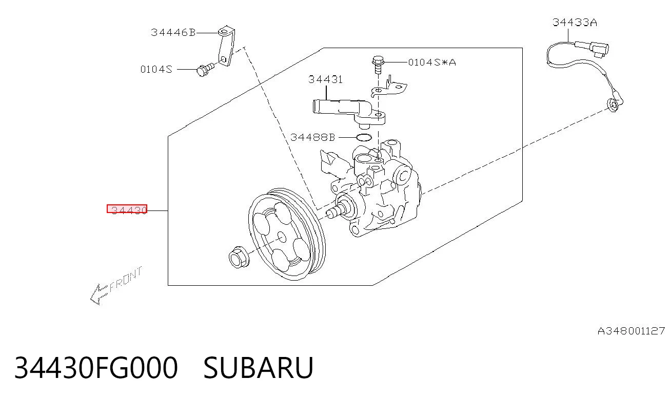 34430FG000 Subaru Bomba da Direção hidrâulica assistida