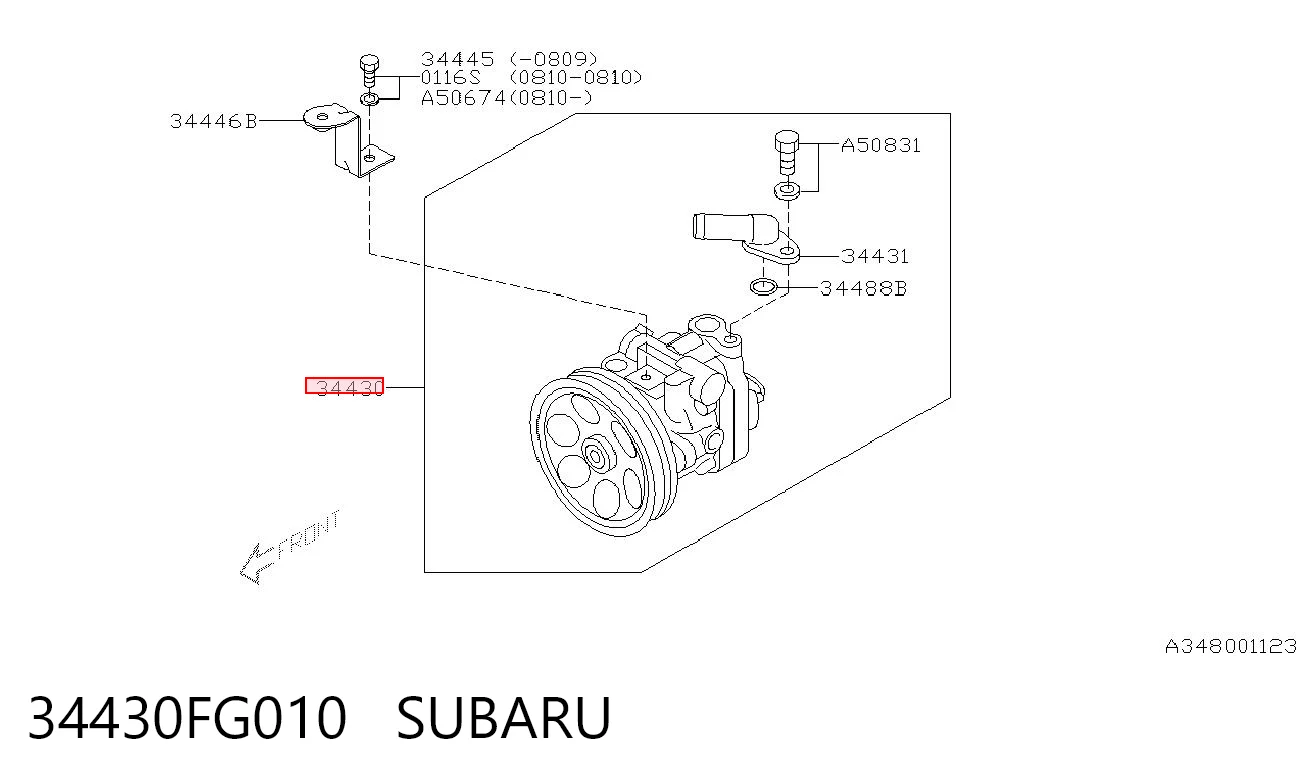 34430FG010 Subaru Bomba da Direção hidrâulica assistida