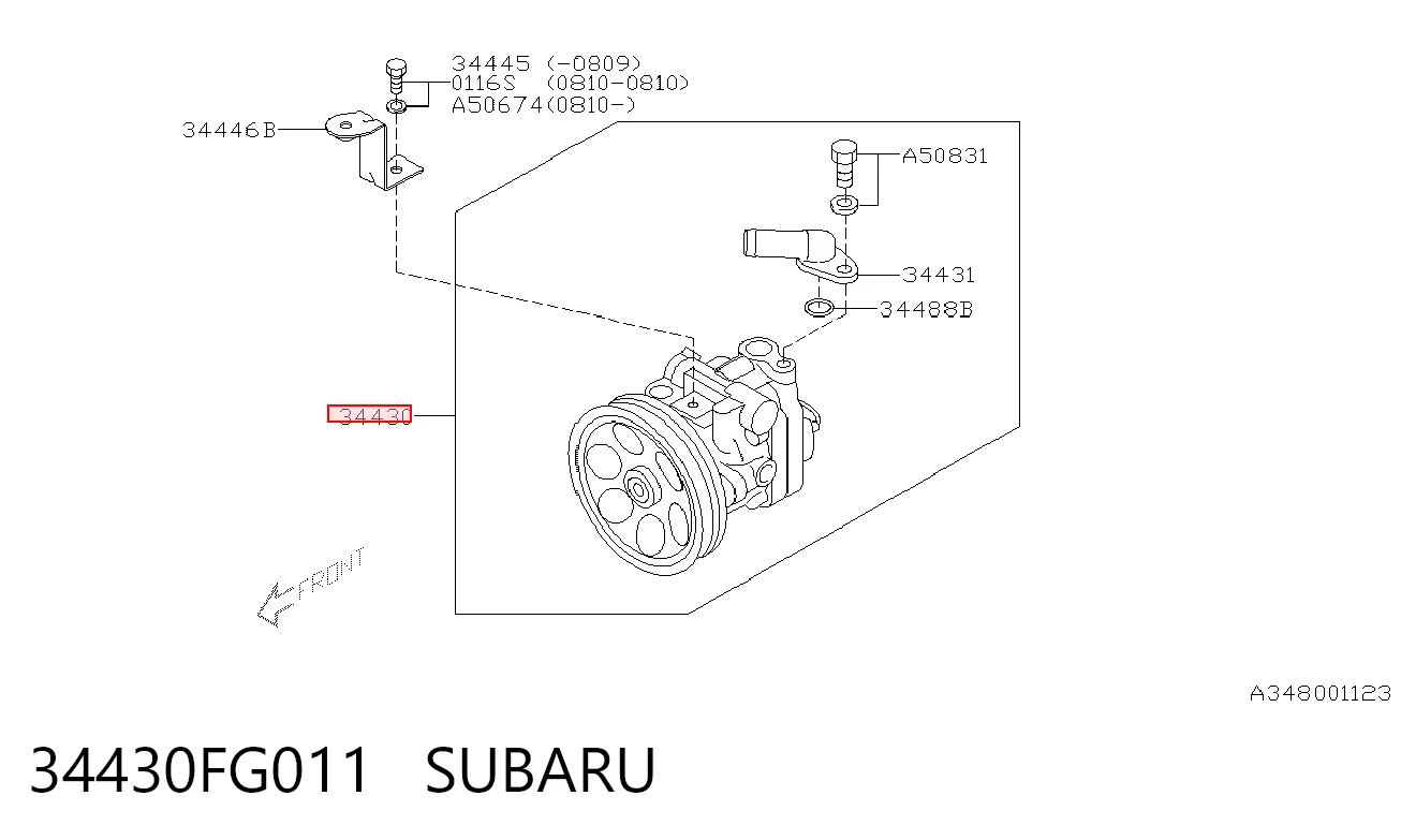 34430FG011 Subaru Bomba da Direção hidrâulica assistida