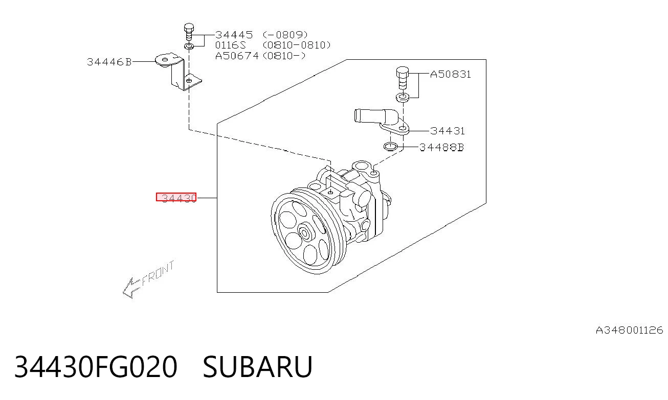 34430FG020 Subaru Bomba da Direção hidrâulica assistida