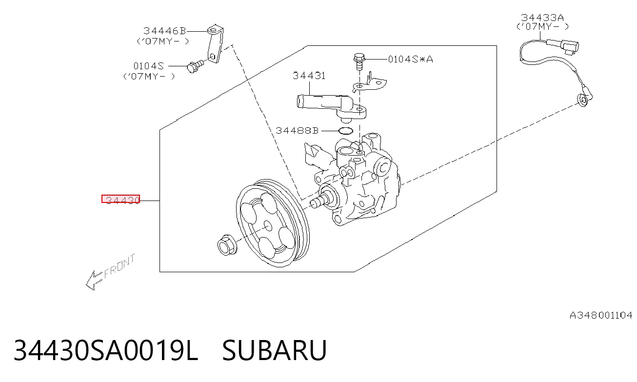 34430SA0019L Subaru Bomba da Direção hidrâulica assistida