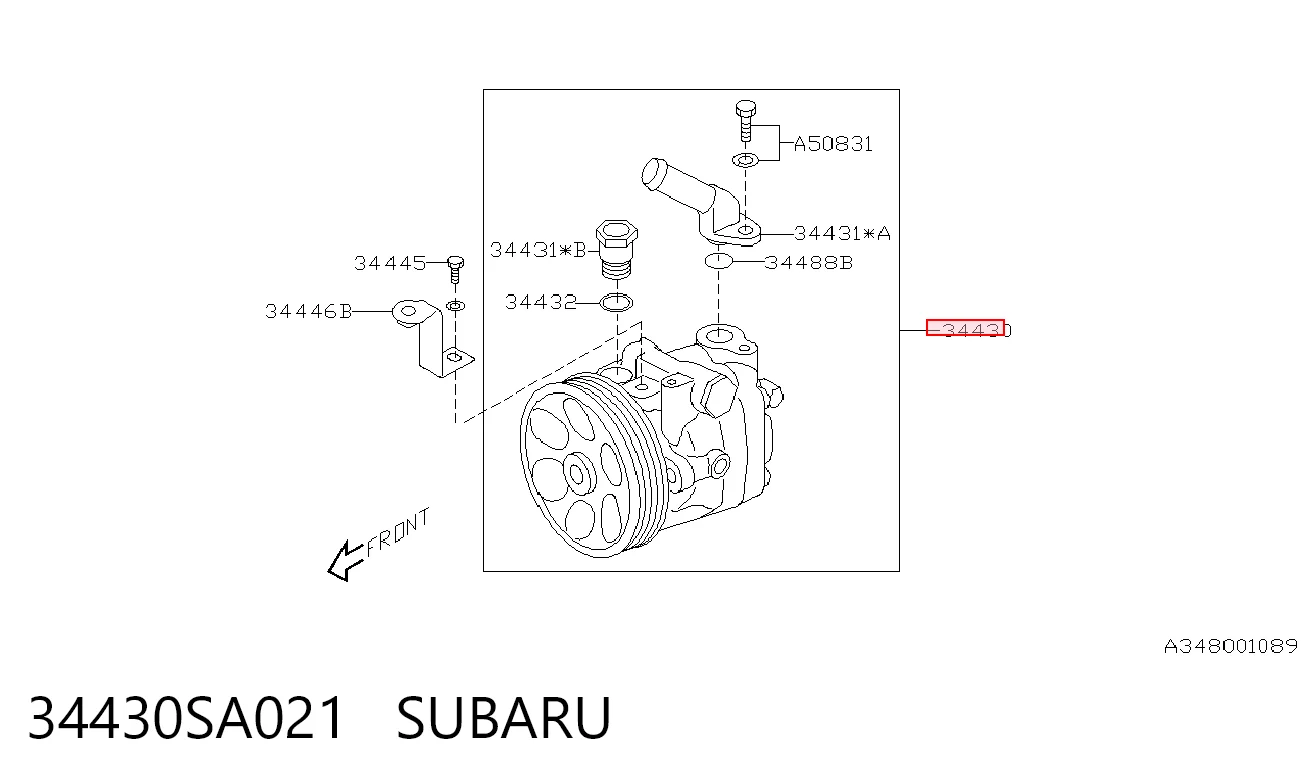 34430SA021 Subaru Bomba da Direção hidrâulica assistida