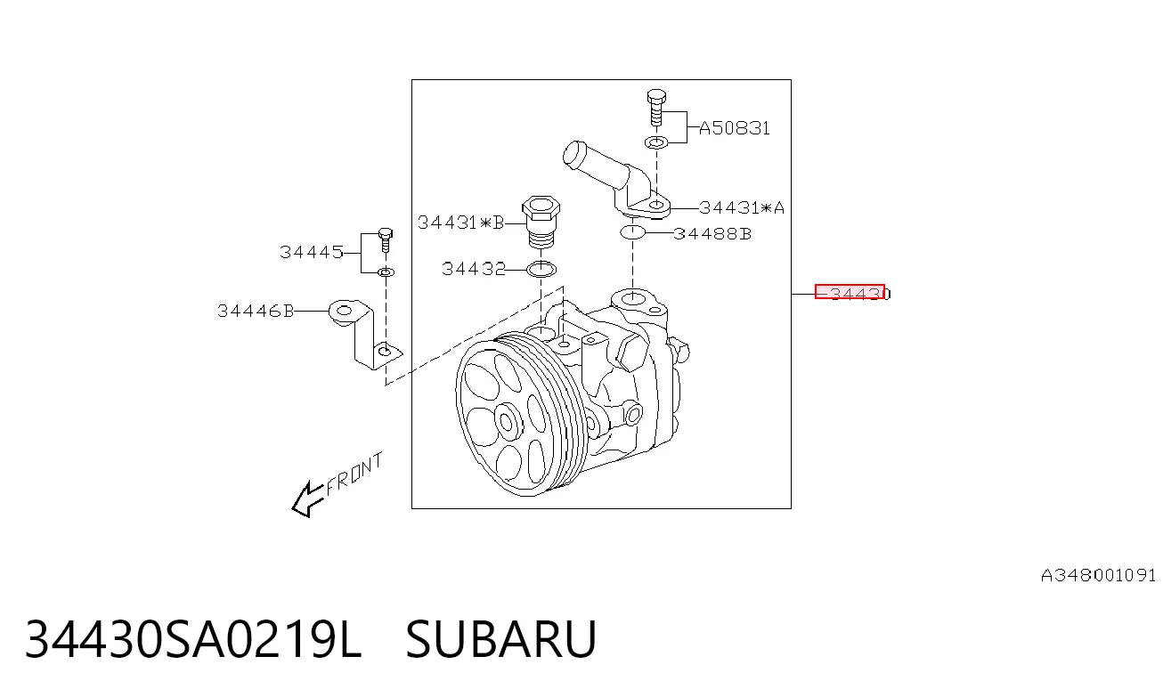 34430SA0219L Subaru Bomba da Direção hidrâulica assistida