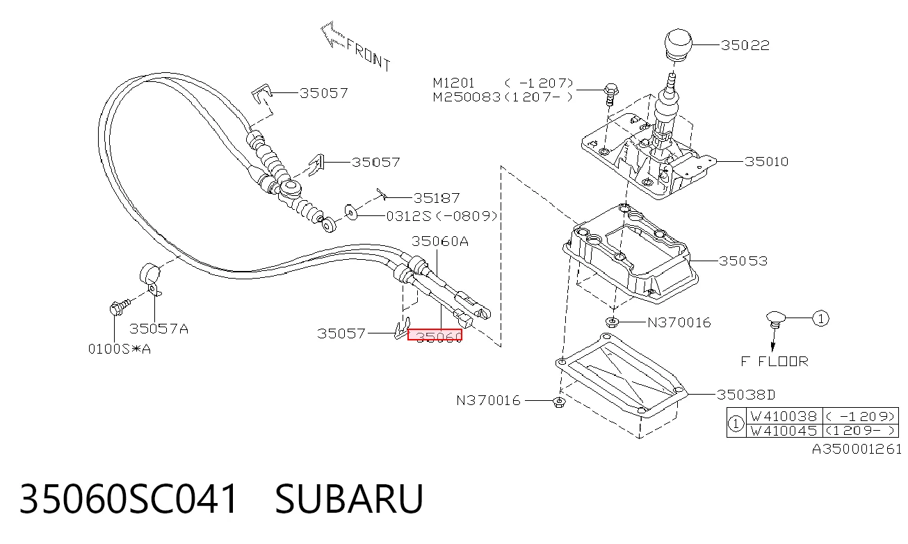35060SC041 Subaru Cabo de mudança (de seleção de velocidade)