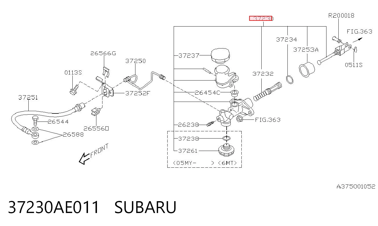 37230AE011 Subaru Cilindro mestre de embraiagem