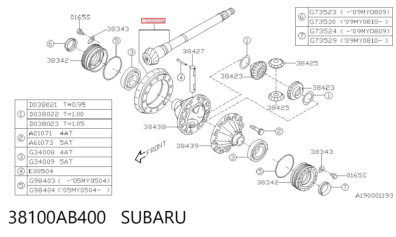 38100AB400 Subaru