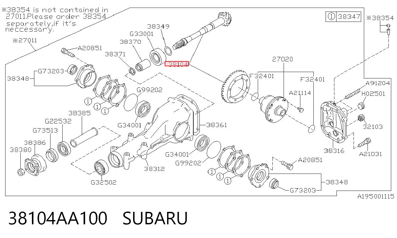 38104AA100 Subaru
