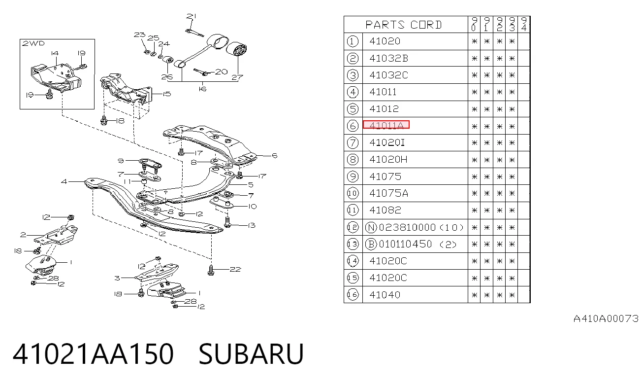 41021AA150 Subaru